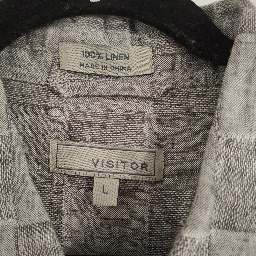 Visitor Mens 100% Linen Button Down Shirt - Picture 4 of 9